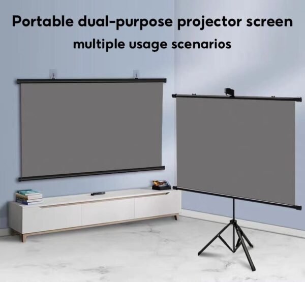 281-e1772608879781.jpg Projector Screen With Stand 72 Inch Portable And Storable Projection Screen Full HD 4K