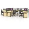 F1 Matrix Office Workstation 45MM Matrix System Begonia Concept 4 Seater Cluster of Workstation L Shape