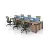 F1 Matrix Office Workstation16mm Matrix System Frameless Concept 6 Seater Cluster of Workstation