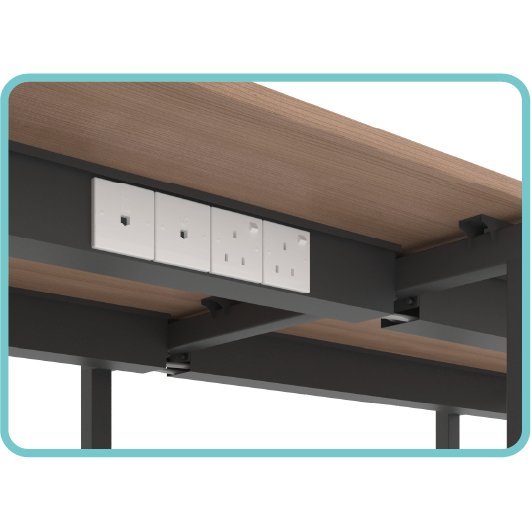 F1 Matrix Office Workstation16mm Matrix System Frameless Concept 6 Seater Cluster of Workstation