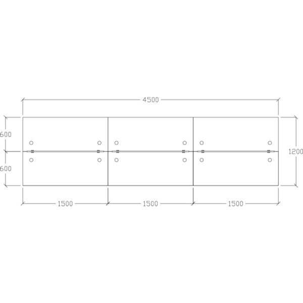 F1 Matrix Office Workstation16mm Matrix System Frameless Concept 6 Seater Cluster of Workstation