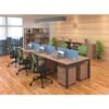 F1 Matrix Office Workstation16mm Matrix System Frameless Concept 6 Seater Cluster of Workstation