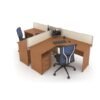 331-1.jpg F1 Matrix Office Workstation 20MM Matrix System Ottelia Concept 1 L Shape 4 Seater Cluster of Workstation