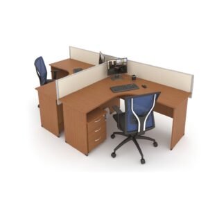 331-1.jpg F1 Matrix Office Workstation 20MM Matrix System Ottelia Concept 1 L Shape 4 Seater Cluster of Workstation