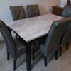 Random Laminate Marble Dining Table Chair