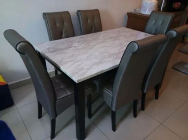 Random Laminate Marble Dining Table Chair