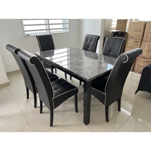 Random Laminate Marble Dining Table Chair