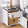 Multifunctional Smart All-Solid Wood Bedside Table with Safe Household
