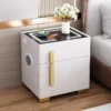 Multifunctional Smart All-Solid Wood Bedside Table with Safe Household
