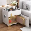 Multifunctional Smart All-Solid Wood Bedside Table with Safe Household