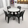 Plastic Chair Round Marble Dining Table