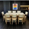 Dining Natural Table Cheap Beautiful Solid Wood