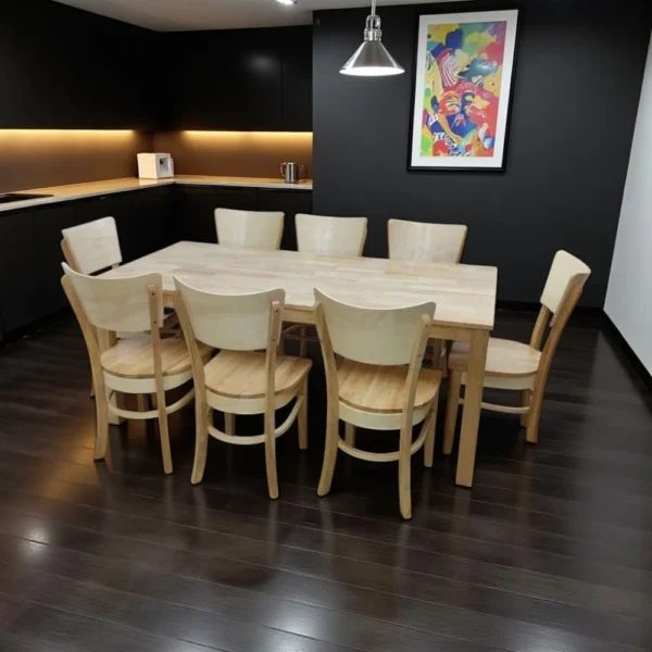 Dining Natural Table Cheap Beautiful Solid Wood