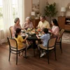 my-11134207-820l4-mg5bq2n9ux3i57.webp Black Solid Wood Round Table Dining with Random Color Chairs