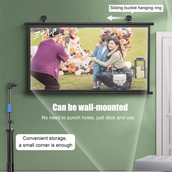 my-11134207-820lh-mep4lix3q60y70.webp Projector Screen With Stand 72 Inch Portable And Storable Projection Screen Full HD 4K