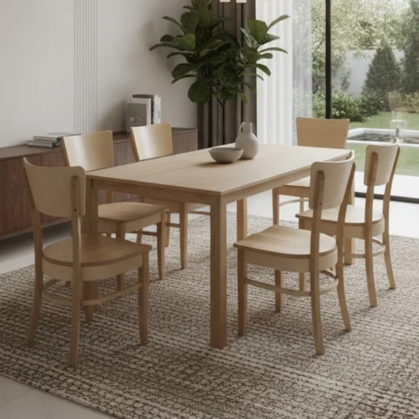 Dining Natural Table Cheap Beautiful Solid Wood
