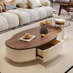 sg-11134201-820ln-mnzfyymrtypu0f.webp French vintage walnut mango coffee table living room minimalist light retro solid wood