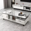sg-11134201-820m1-mnv90s921rls0b.webp Coffee Table Living Room Small Light Tea Retractable Tempered Glass TV Cabinet Combination