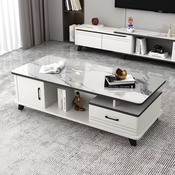 sg-11134201-820m1-mnv90s921rls0b.webp Coffee Table Living Room Small Light Tea Retractable Tempered Glass TV Cabinet Combination