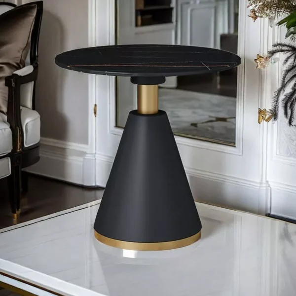 Random Italian rock slab round dining table coffee