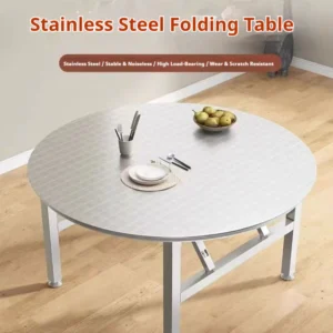 sg-11134201-820ne-mo0xe9gmp2pu7a.webp Portable Stainless Steel Table Foldable Dining Banquet Purpose W100cm H72cm