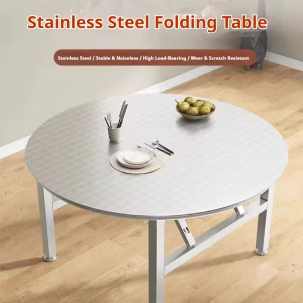 sg-11134201-820ne-mo0xe9gmp2pu7a.webp Portable Stainless Steel Table Foldable Dining Banquet Purpose W100cm H72cm