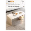 Coffee table living room small homes light feel cream made travertine rock slab