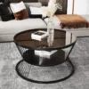sg-11134201-825zw-mlyr5v3s0ft0cc.webp Random Light Long Rainbow Tempered Glass Coffee Table Small Living Room Round Minimal W80cm H45cm