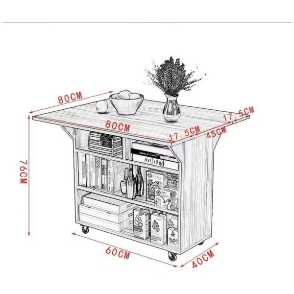 Small Dining Table Rectangular Foldable Eating Room L80cm W80cm H76cm