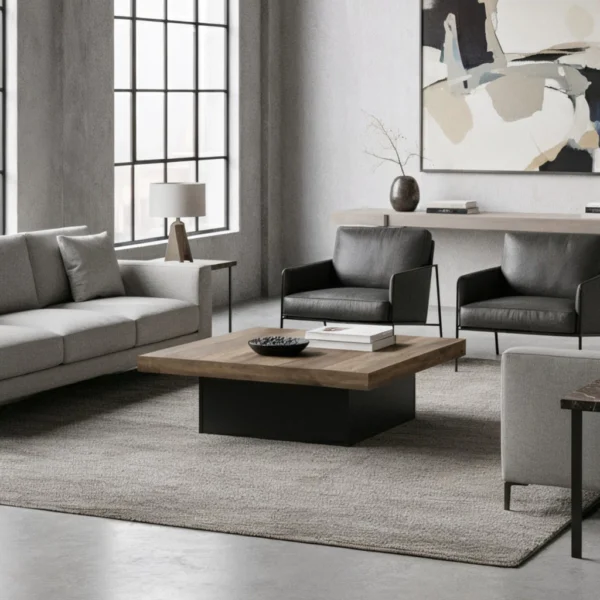 Synergy House Carmelo 2.9ft Square Coffee Table for Living Room